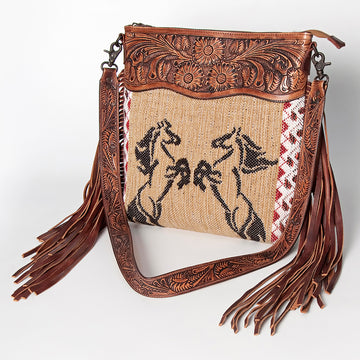 American Darling Signature Crossbody Hand Tooled Saddle Blanket Genuine Leather Women Bag Western Handbag Purse
